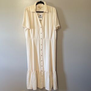 MICHAEL Michael Kors Cream Midi Dress-Missing Belt, See Pictures D-141